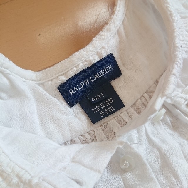 Ralph Lauren(ラルフローレン)のRalph Lauren ブラウス 白 100 110 キッズ/ベビー/マタニティのキッズ服女の子用(90cm~)(ブラウス)の商品写真