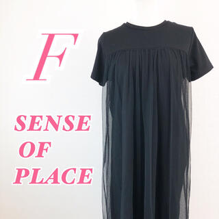 センスオブプレイスバイアーバンリサーチ(SENSE OF PLACE by URBAN RESEARCH)のSENSE OF PLACE センスオブプレイス　半袖 Tシャツワンピース(ひざ丈ワンピース)