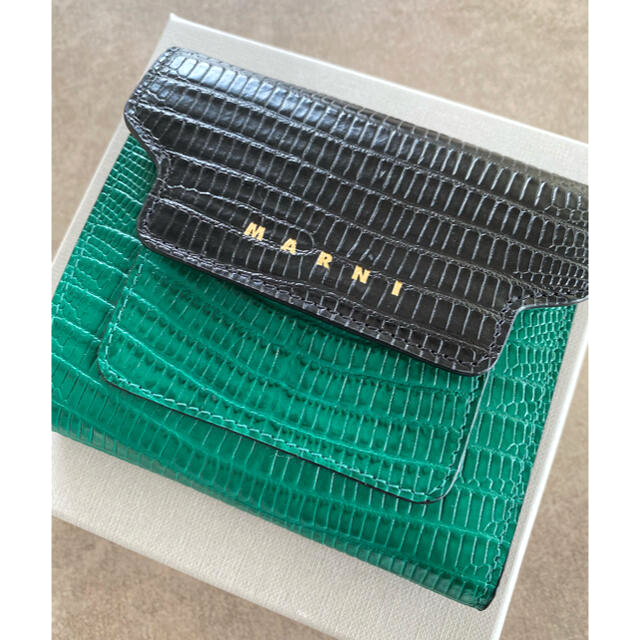 新品未使用　MARNI マルニ　レア　クロコ　ミニ財布　お財布　コンパクト財布トートバッグ