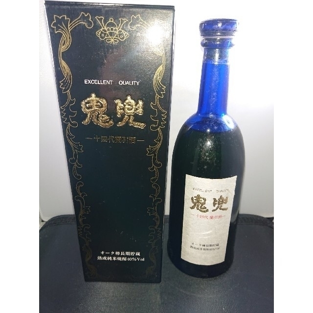 □十四代鬼兜□最高級□長期熟成蘭引米焼酎□終売ブルーボトル箱入り ...