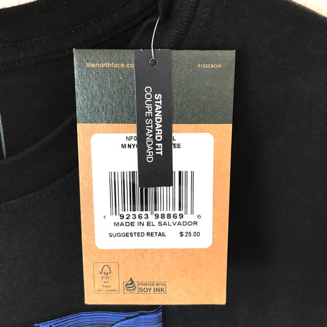 THE NORTH FACE(ザノースフェイス)の超ビッグサイズ  新品 ノースフェイス BOX NSE ロンT 黒 白 4XL メンズのトップス(Tシャツ/カットソー(七分/長袖))の商品写真