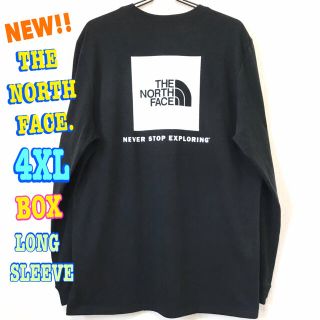 ザノースフェイス(THE NORTH FACE)の超ビッグサイズ  新品 ノースフェイス BOX NSE ロンT 黒 白 4XL(Tシャツ/カットソー(七分/長袖))