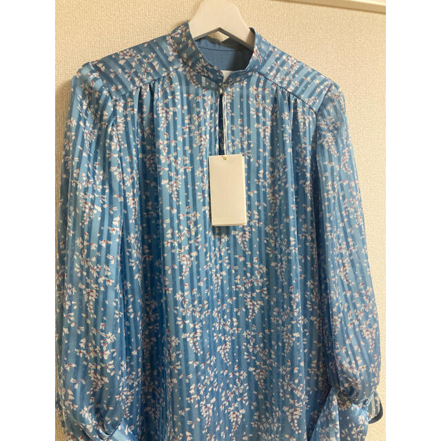 新品mame Flower Hand-Printed Crepe Blouse