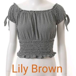 リリーブラウン(Lily Brown)の【Lily Brown】袖リボンオフショルトップス(カットソー(半袖/袖なし))