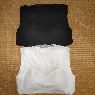 シマムラ(しまむら)の美品 HK WORKS LONDON ノースリーブ XL レース ドット 2枚(Tシャツ(半袖/袖なし))