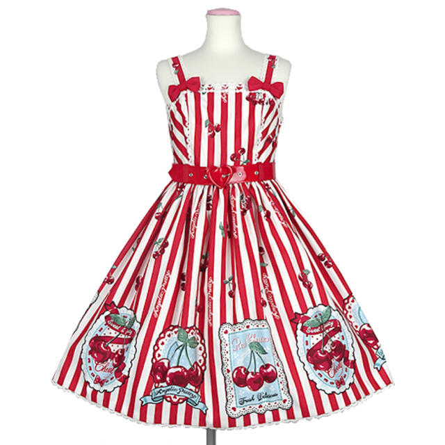 Angelic Pretty(アンジェリックプリティー)の専用ページCherry Stampジャンパースカート レディースのワンピース(ロングワンピース/マキシワンピース)の商品写真