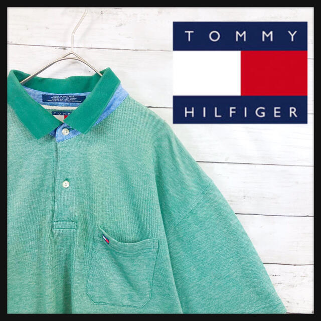 TOMMY HILFIGER(トミーヒルフィガー)の90.s トミーヒルフィガー　古着最良カラーアースカーキ　オーバーサイズ メンズのトップス(Tシャツ/カットソー(半袖/袖なし))の商品写真