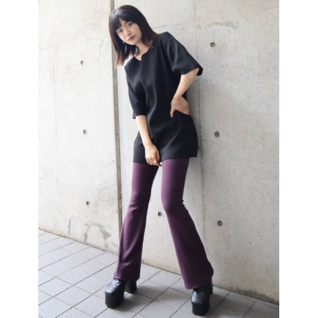 EMODA(エモダ)の[EMODA] ジャガードロングニットトップ レディースのトップス(Tシャツ(半袖/袖なし))の商品写真