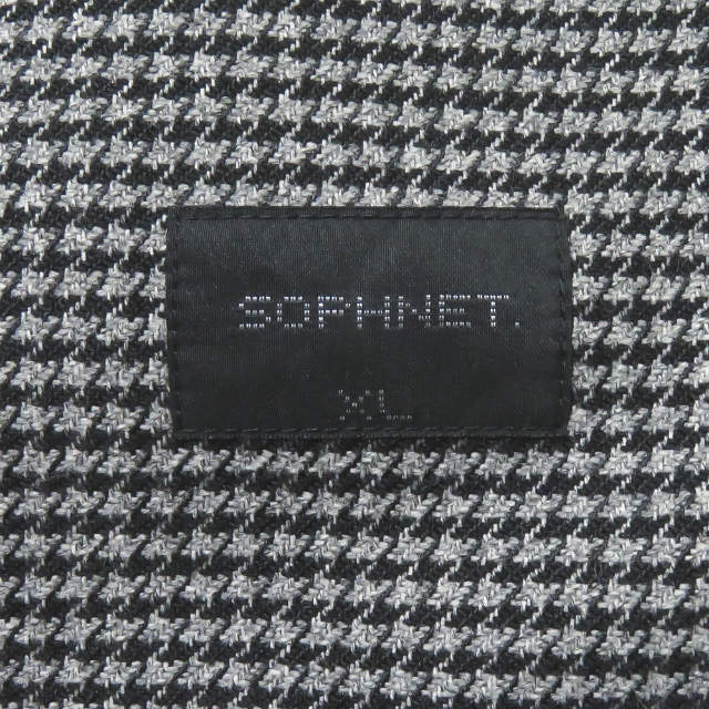 SOPHNET. ソフネット 19AW 日本製 2BUTTON CHECK JACKET & 1TUCK WIDE TAPERED CHECK PANTS SOPH-192005/SOPH-192006 XL グレー スーツ セットアップ ハウンドトゥース 千鳥格子 ジャケット スラックス パンツ【SOPHNET.】