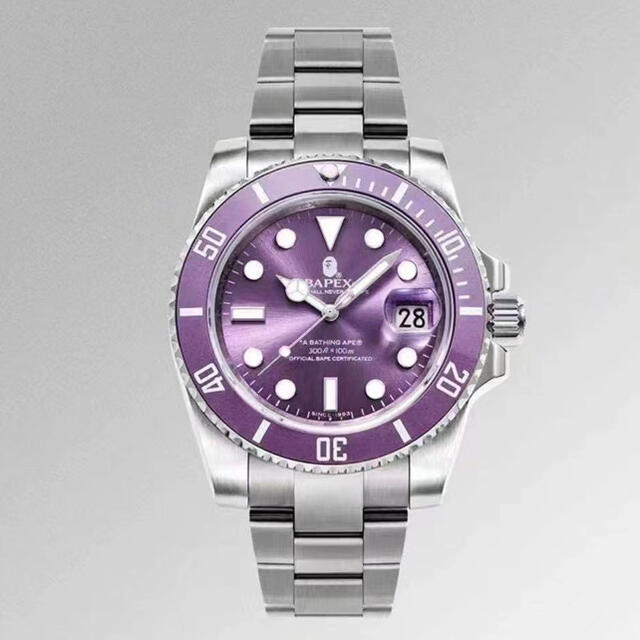 専門店では - APE BATHING A BAPEX パープル 紫 時計 TYPE1 腕時計