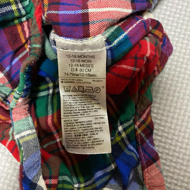 新品 ベビーギャップ リボン ロンパース チェック 80センチ ロンパース ...
