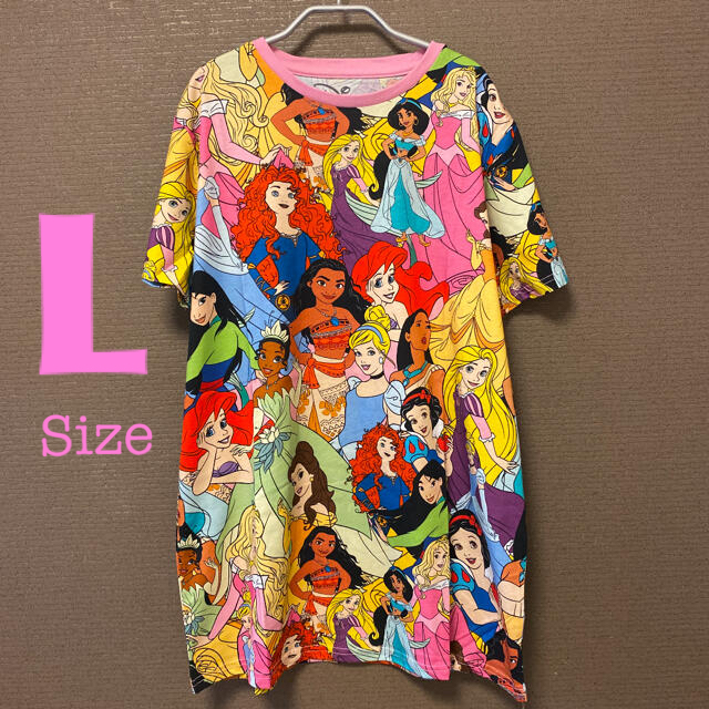 Disney 日本未発売 ディズニープリンセス総柄tシャツ Lサイズの通販 By M ディズニーならラクマ
