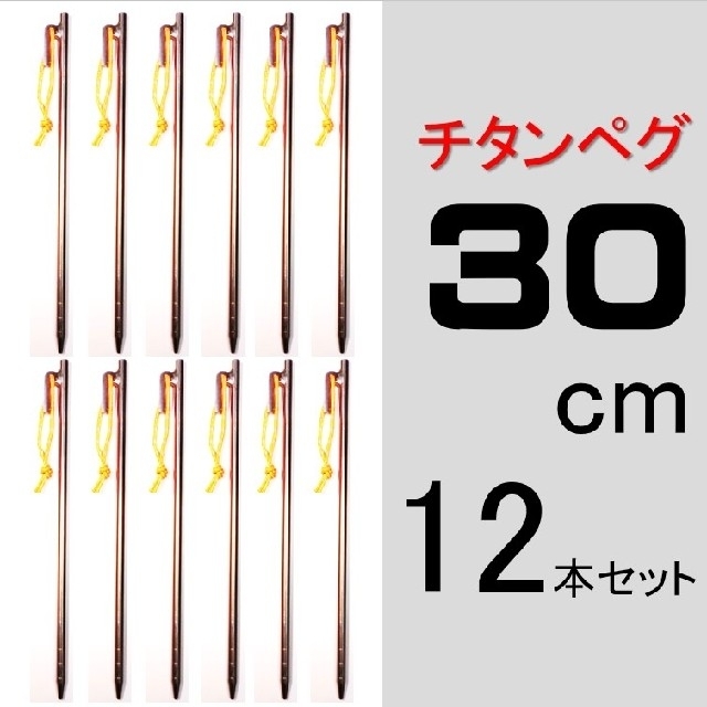 【送料無料】チタンペグ 30cm 12本セット