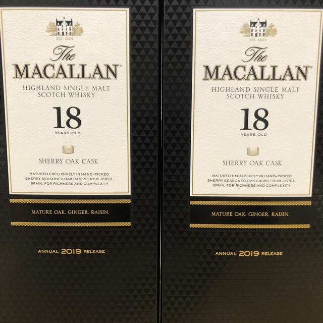マッカラン18年 2019 700ml 2本 新品未開栓 - ウイスキー