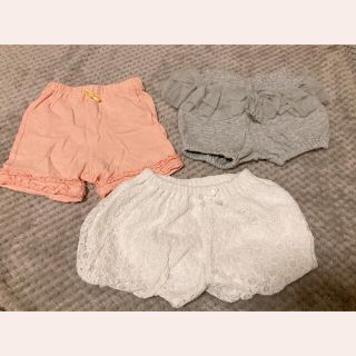 3枚セット かぼちゃパンツ ショートパンツ 70センチ(パンツ)