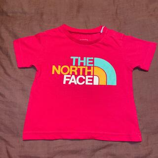 ザノースフェイス(THE NORTH FACE)のNorth ノースフェイス 女の子 90 ピンク プリント  ロゴ Tシャツ (Tシャツ/カットソー)