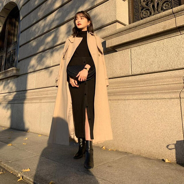 l'or  Stand-collar Long Coat  ロル