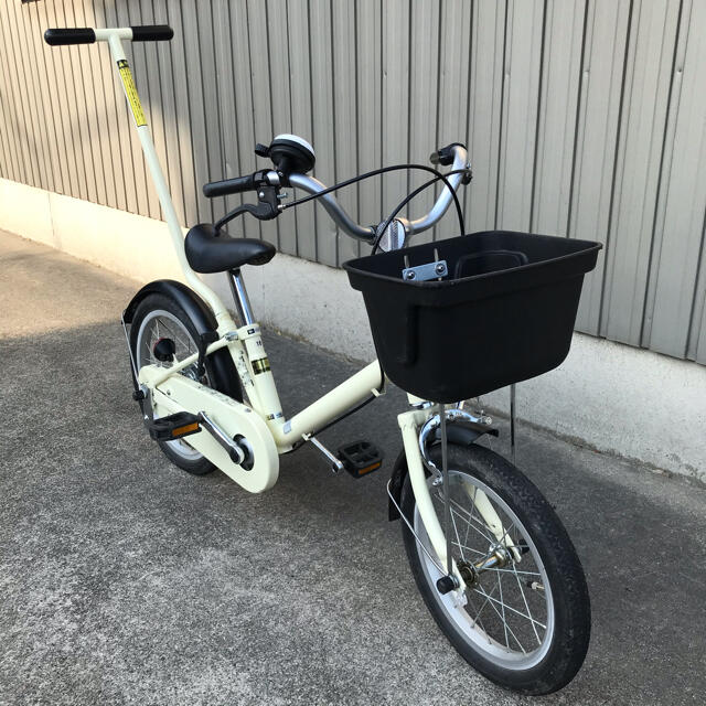 【専用】無印良品 16型幼児用自転車・押し棒、補助輪付き アイボリー MUJI 1