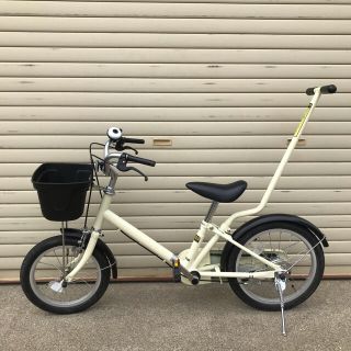 【専用】無印良品 16型幼児用自転車・押し棒、補助輪付き アイボリー MUJI