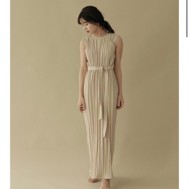 L'or ロル belted pleats dress