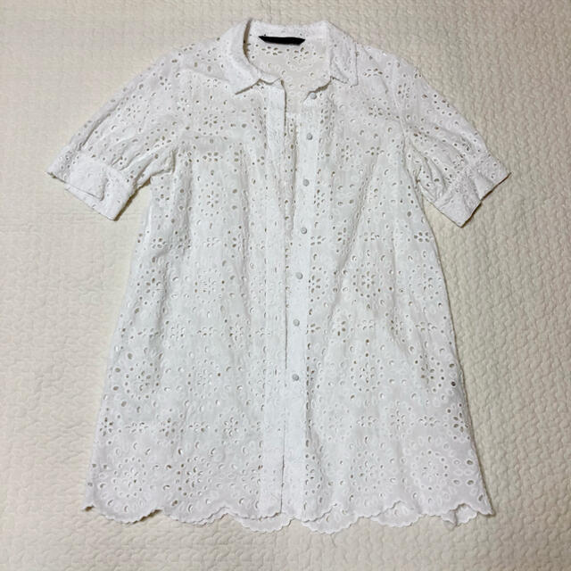 ZARA(ザラ)のZARA 白レースチュニック　Sサイズ レディースのトップス(チュニック)の商品写真