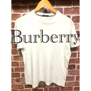 バーバリー(BURBERRY)のバーバリーロンドン　無地　Tシャツ　ホワイト　Uネック(Tシャツ/カットソー(半袖/袖なし))