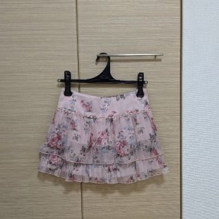 セシルマクビー(CECIL McBEE)の新品未使用　かわいい女の子らしいピンクの花柄プリーツミニスカート　キュロット(ミニスカート)