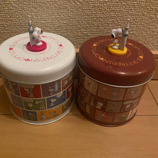 SNOOPY(スヌーピー)のスヌーピー　スカイツリー　コラボ　缶2個セット エンタメ/ホビーのおもちゃ/ぬいぐるみ(キャラクターグッズ)の商品写真