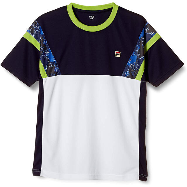 FILA(フィラ)のFILA フィラ テニスウェア 半袖ゲームシャツ紺白 VM5495 メンズM新品 スポーツ/アウトドアのテニス(ウェア)の商品写真