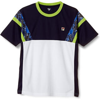 FILA フィラ テニスウェア 半袖ゲームシャツ紺白 VM5495 メンズ M