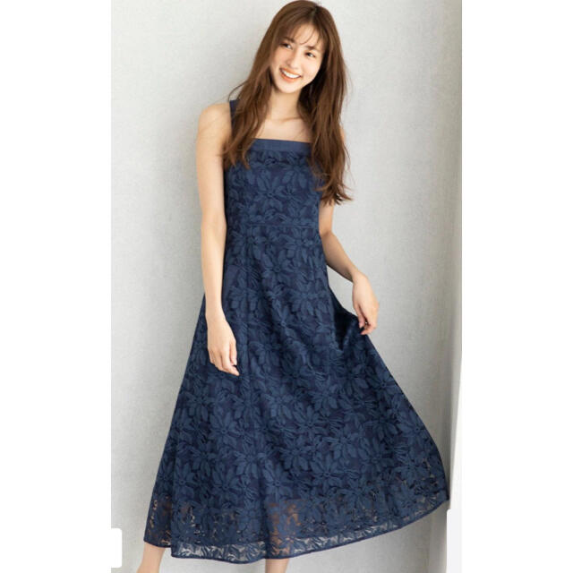 【TOCCA LAVENDER】Linen-like Lace DRESS