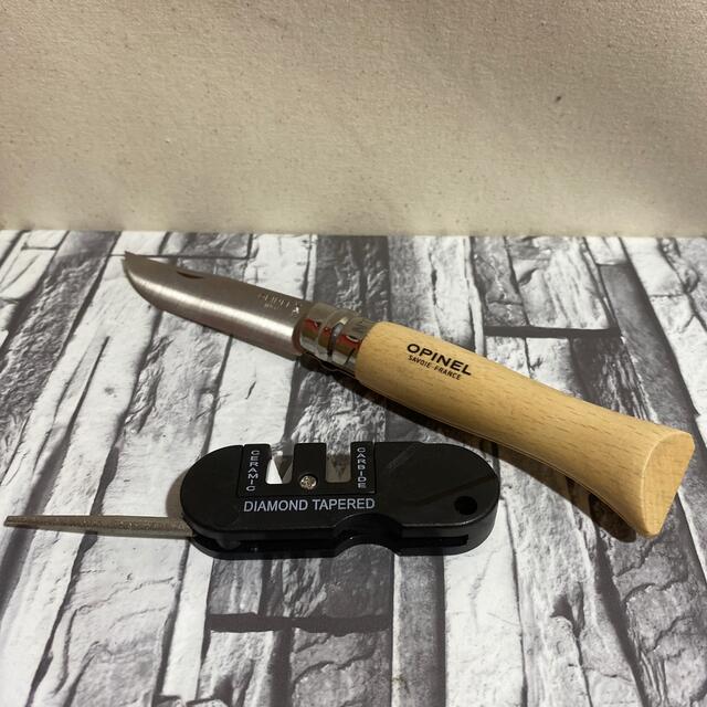 OPINEL(オピネル)のオピネル ステンレス9 コンパクトシャープナーセット　新品 スポーツ/アウトドアのアウトドア(調理器具)の商品写真