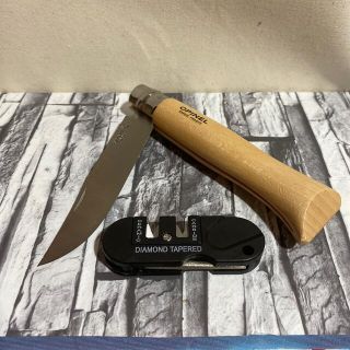 オピネル(OPINEL)のオピネル ステンレス12 コンパクトシャープナーセット　新品(調理器具)