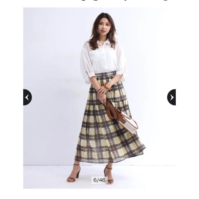 JUSGLITTY(ジャスグリッティー)のJUSGLITTY シアーチェックプリーツスカート レディースのスカート(ひざ丈スカート)の商品写真