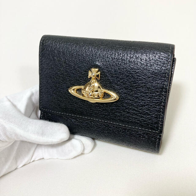 極美品✨ヴィヴィアンウエストウッド　2つ折り財布　アニー　がま口　黒