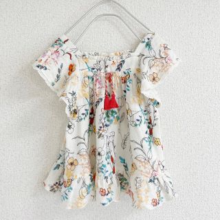 ザラキッズ(ZARA KIDS)のZARA BABY ザラベイビー　フラワー柄ワンピース　チュニック　80cm(ワンピース)