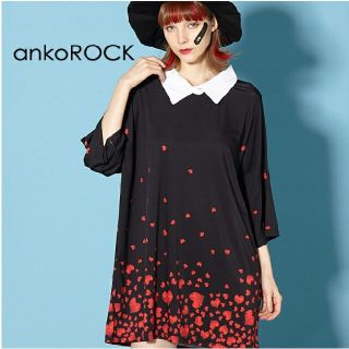 アンコロック(ankoROCK)のアンコロック バラバラハートシャツ襟Tシャツ -メガビック-(Tシャツ/カットソー(半袖/袖なし))