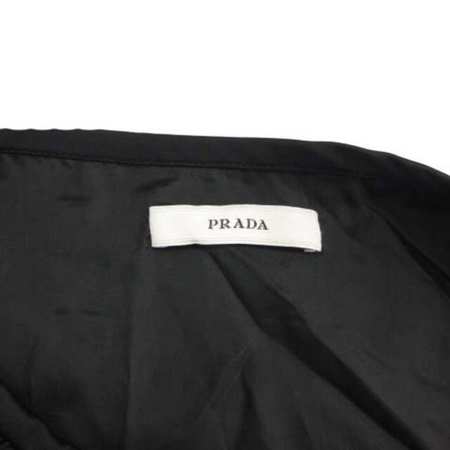 PRADA(プラダ)のプラダ ノーカラージャケット ショート丈 ジップアッツ ナイロン 38 S 黒 レディースのジャケット/アウター(その他)の商品写真