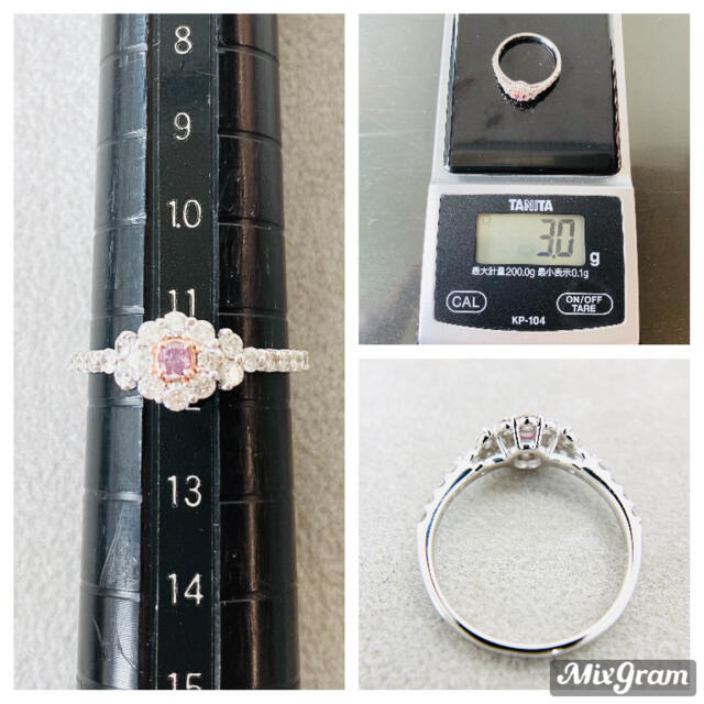 VIVID☆PTピンクダイヤモンドリングPPD:0.061ct D:0.55ct レディースのアクセサリー(リング(指輪))の商品写真