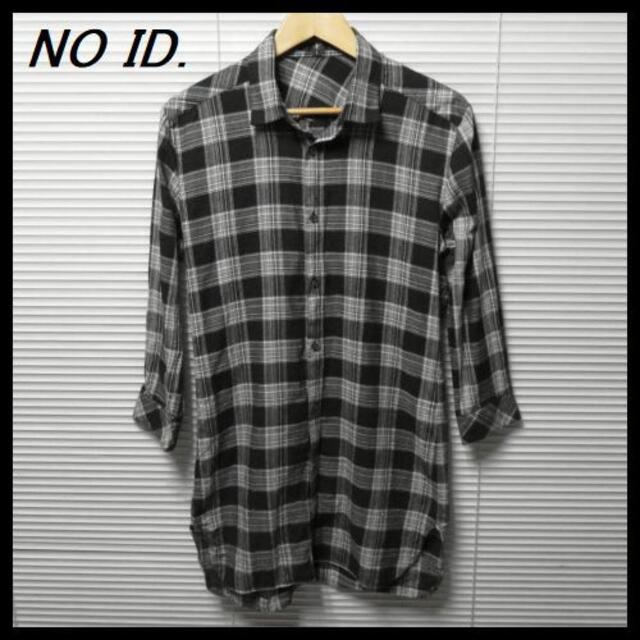 NO ID.(ノーアイディー)のNO ID.ノーアイディー チェック柄 七分袖 ロング丈 シャツ メンズのトップス(シャツ)の商品写真