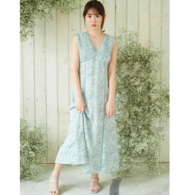 履き心地◎ Her lip to Lace Trimmed Floral Dress - ロングワンピース