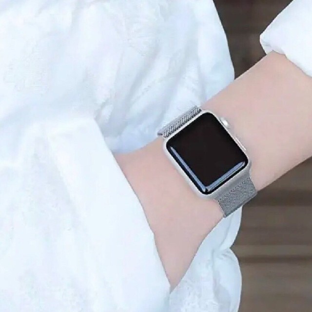 送料無料♡ Applewatch ミラネーゼループバンド　アップルウォッチ 時計 メンズの時計(金属ベルト)の商品写真