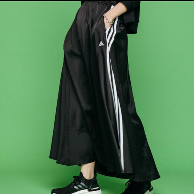 美品　adidas ロングスカート　黒　XLサイズ　アディダス27215対象