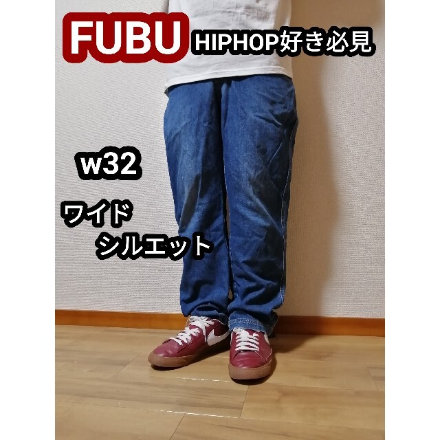 FUBU(フブ)のアメリカ古着 FUBU フブ ワイドデニムパンツ ジーンズ w32 ヒップホップ メンズのパンツ(デニム/ジーンズ)の商品写真