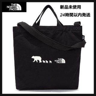 ザノースフェイス(THE NORTH FACE)のノースフェイス トートバッグ コットンバック キッズ  韓国限定 ブラック 黒(トートバッグ)