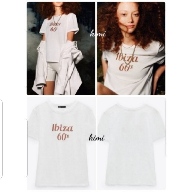 ZARA(ザラ)のZARA　(M　レッド)　テキストTシャツ　ロゴTシャツ レディースのトップス(Tシャツ(半袖/袖なし))の商品写真