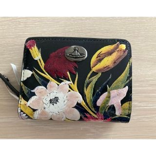 未使用 Vivienne Westwood 二つ折り財布 花柄 フラワー 青 赤