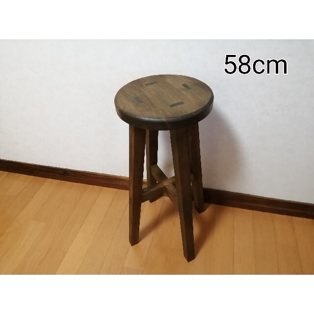 木製スツール　高さ58cm　丸椅子　stool インテリア/住まい/日用品の椅子/チェア(スツール)の商品写真