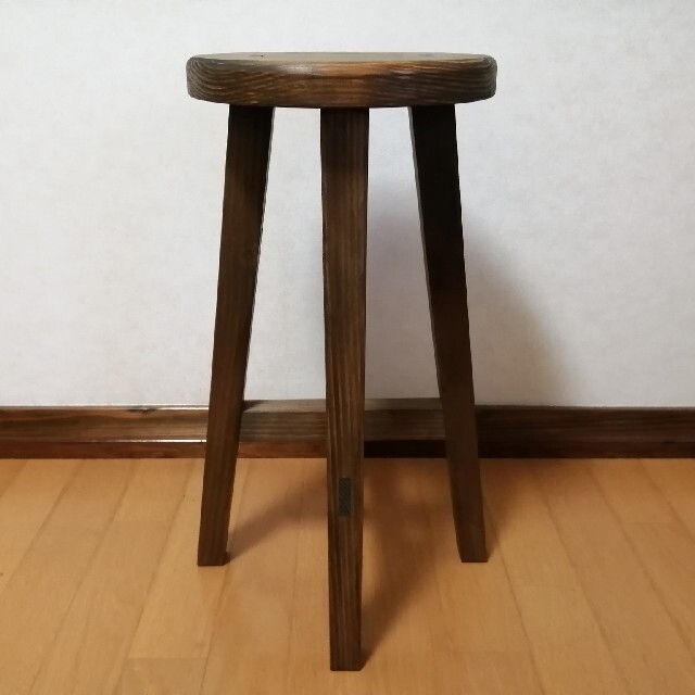 木製スツール　高さ58cm　丸椅子　stool インテリア/住まい/日用品の椅子/チェア(スツール)の商品写真