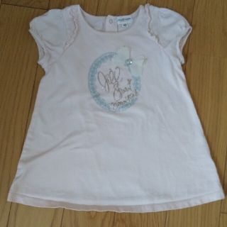 ジルスチュアートニューヨーク(JILLSTUART NEWYORK)のJILL STUART半袖Tシャツ110リボンラインストーン子供キッズ女の子(Tシャツ/カットソー)